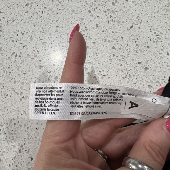 Eileen Fisher Size L Pants Slim Knit Crop Pants Black Stretch Side Zip Capsule - Picture 10 of 12